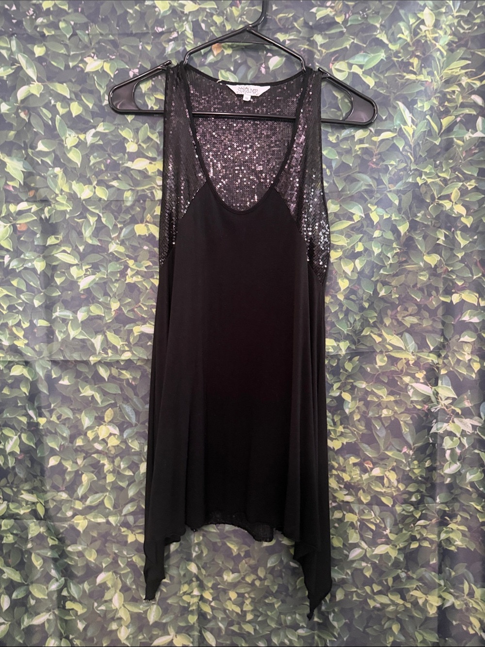 Tramp Black Sequin Racerback Tunic